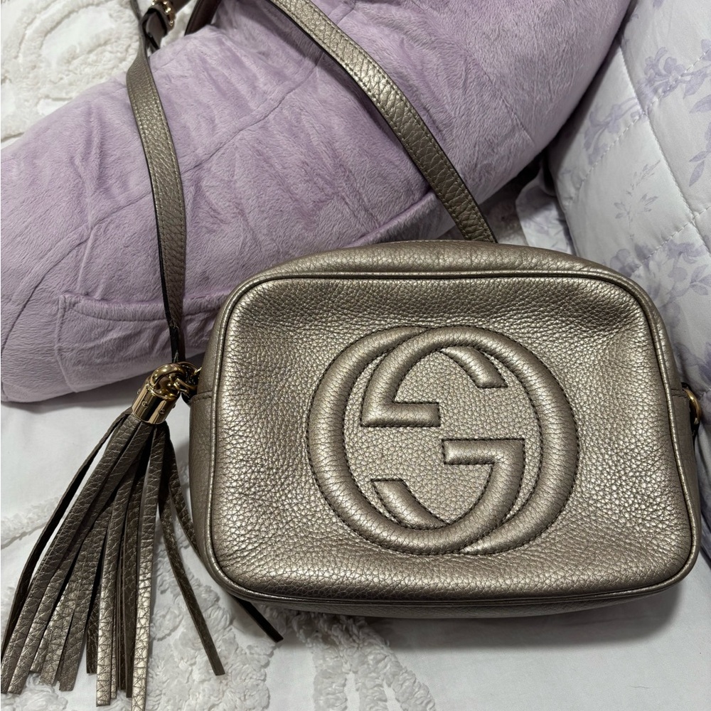 Gucci Gold Disco Bag with Iconic GG Logo